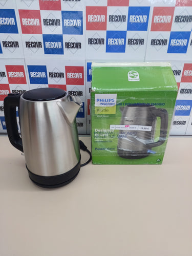 Hervidor Agua - 1.7L, Tapa Resorte, Indicador Luminoso, Acero Inox, Base con Giro. Philips